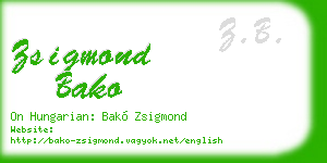 zsigmond bako business card