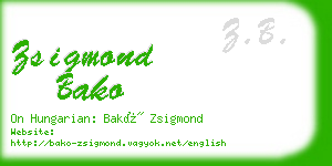 zsigmond bako business card